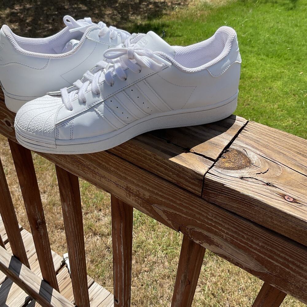 Adidas Superstar All White Mens Shoes Size 11 - Picture 6 of 12